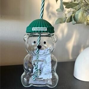 Starbucks Glass Bear Cup with Straw 2025 Limited Edition Bearista Bear